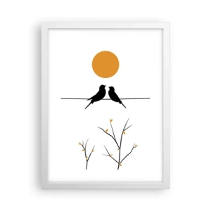 Poster in cornice bianca - Sera da usignoli - 30x40 cm