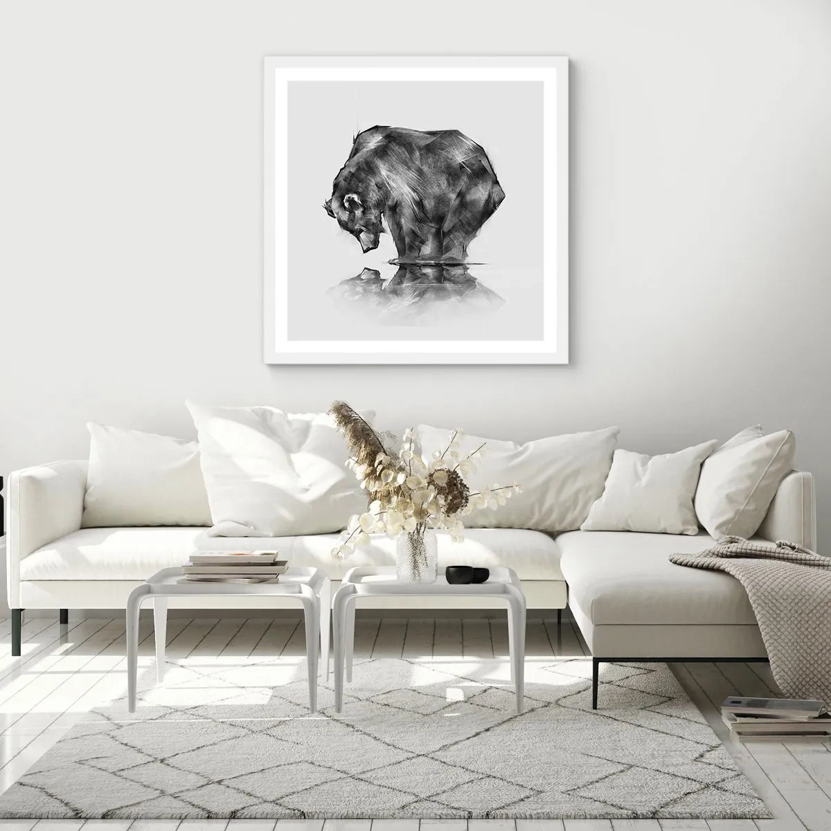 Poster in cornice bianca - Fa piacere vedere chi ci è caro - 50x50 cm