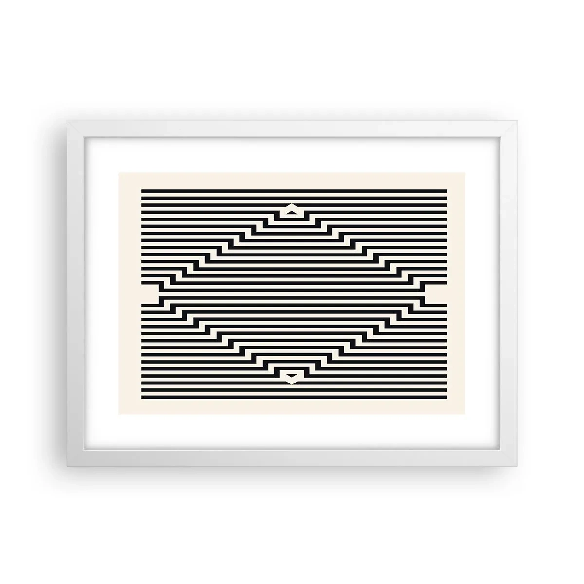 Poster in cornice bianca - Illusione geometrica - 40x30 cm