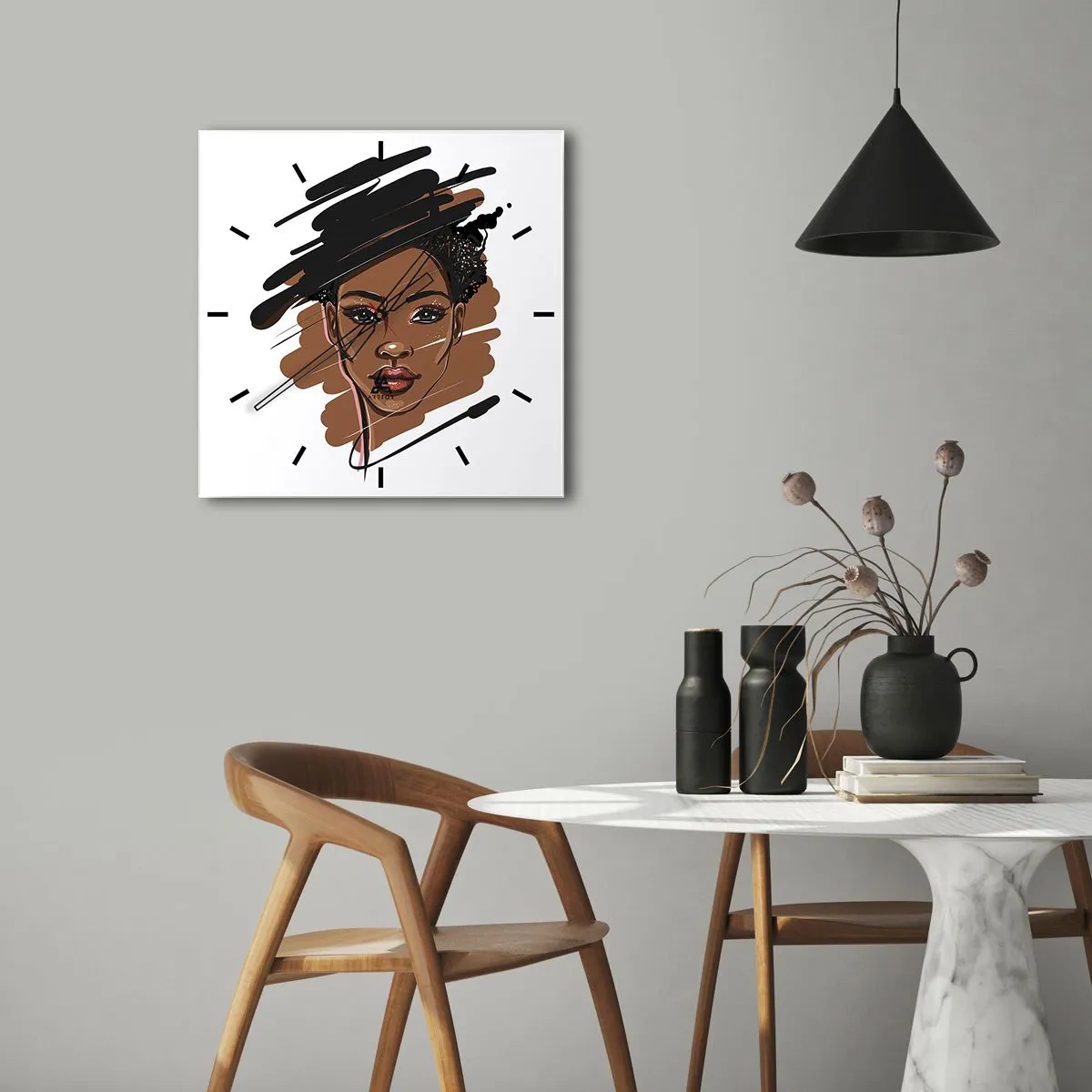 Orologio da parete - Orologio in Vetro - Dolce come la cioccolata - 40x40 cm