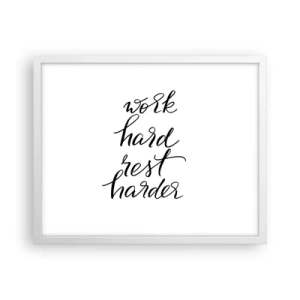 Poster in cornice bianca - L'equilibrio della vita - 50x40 cm