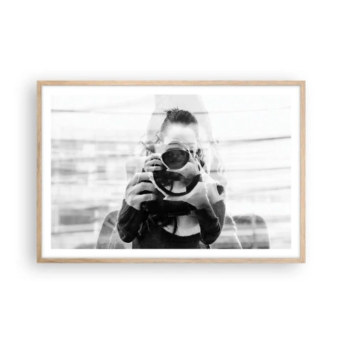 Poster in cornice rovere chiaro - Il creatore e il materiale - 91x61 cm