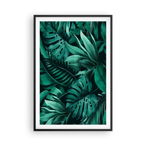 Poster in cornice nera - Dal profondo del verde tropicale - 61x91 cm