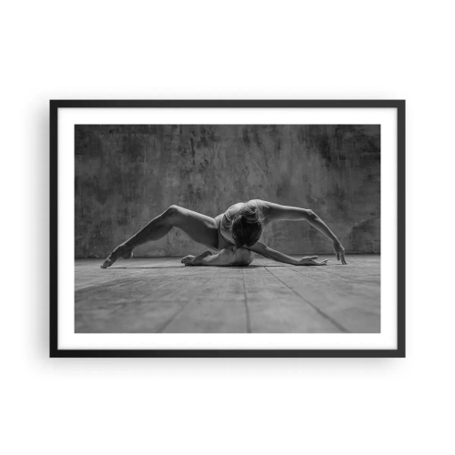 Poster in cornice nera - Una ballerina in una posa artistica - 70x50cm - Simmetria ritrovata - Decorazione murale moderna per soggiorno e camera da letto ARTTOR