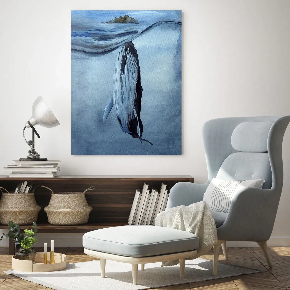 Quadro su vetro - I due mondi del nord - 80x120 cm