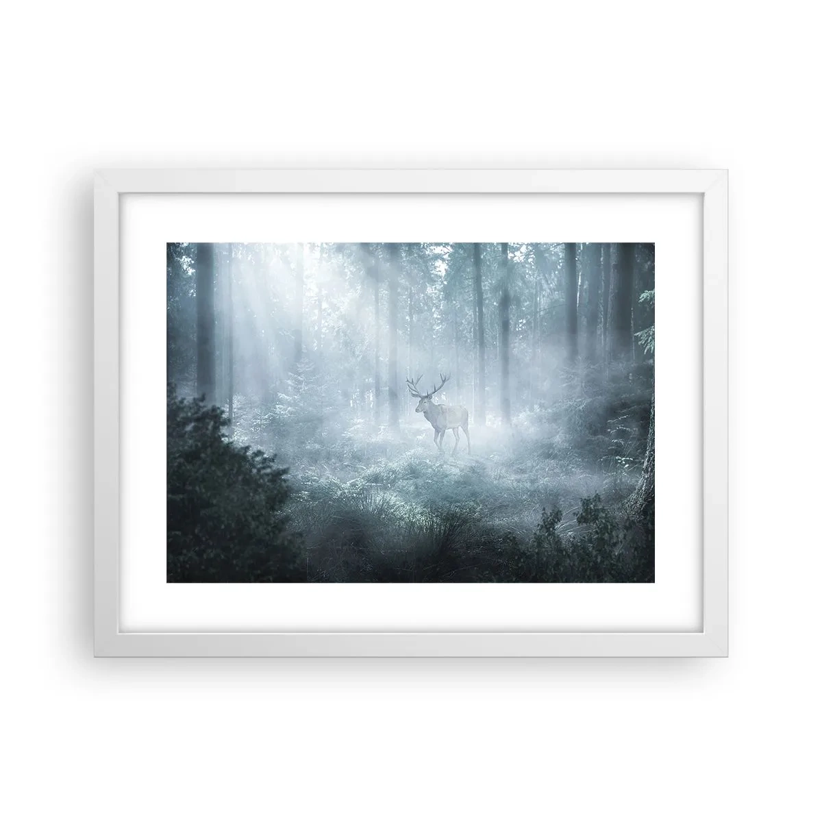 Poster in cornice bianca - Passeggiata mattutina sulle sue terre - 40x30 cm