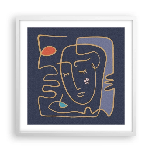 Poster in cornice bianca - Pensierosa - 50x50 cm