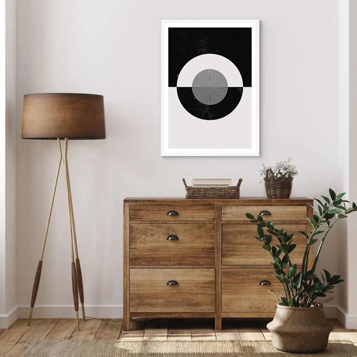 Poster in cornice bianca - Armonia in bianco e nero - 50x70 cm