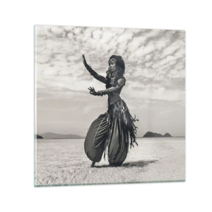 Quadro su vetro - Il ballo delle isole del sud - 40x40 cm