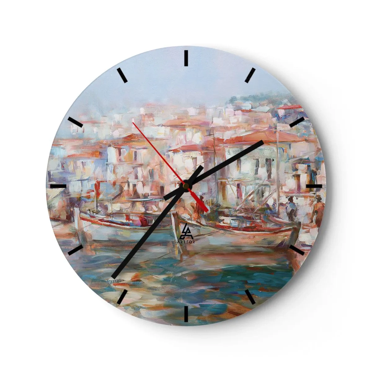 Orologio da parete - Orologio in Vetro - Vacanze in pastello - 40x40 cm