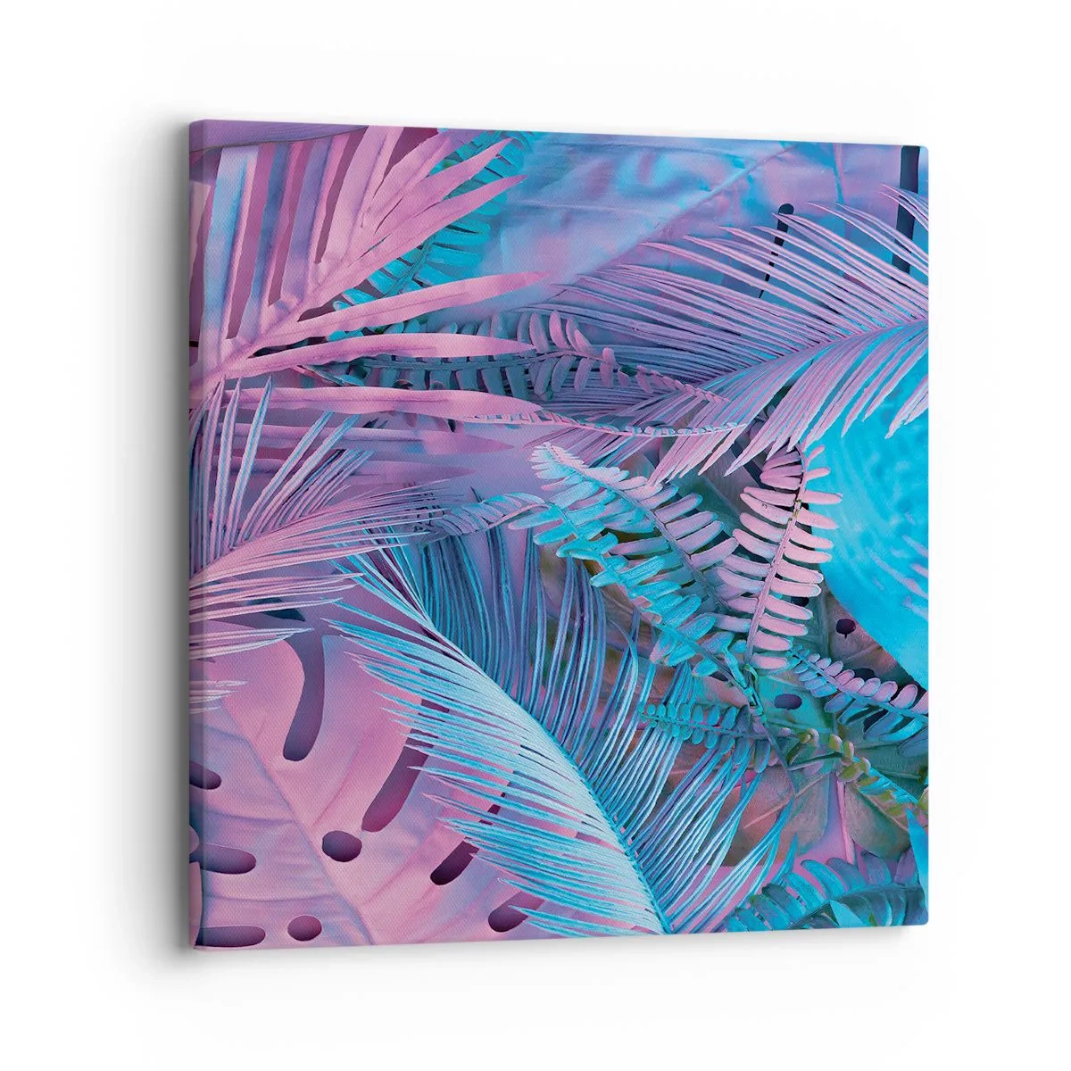 Quadro su tela - Stampe su Tela - Tropici in rosa e blu - 30x30 cm