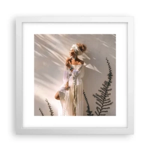 Poster in cornice bianca - Il sole e la ragazza - 30x30 cm