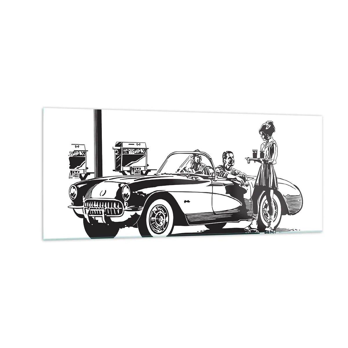 Quadro su vetro - Anni '60: l'America spensierata - 100x40 cm