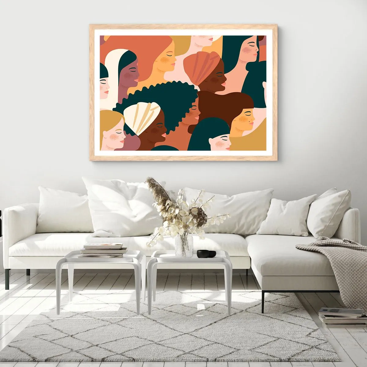 Poster in cornice rovere chiaro - Solo femminilità - 70x50 cm