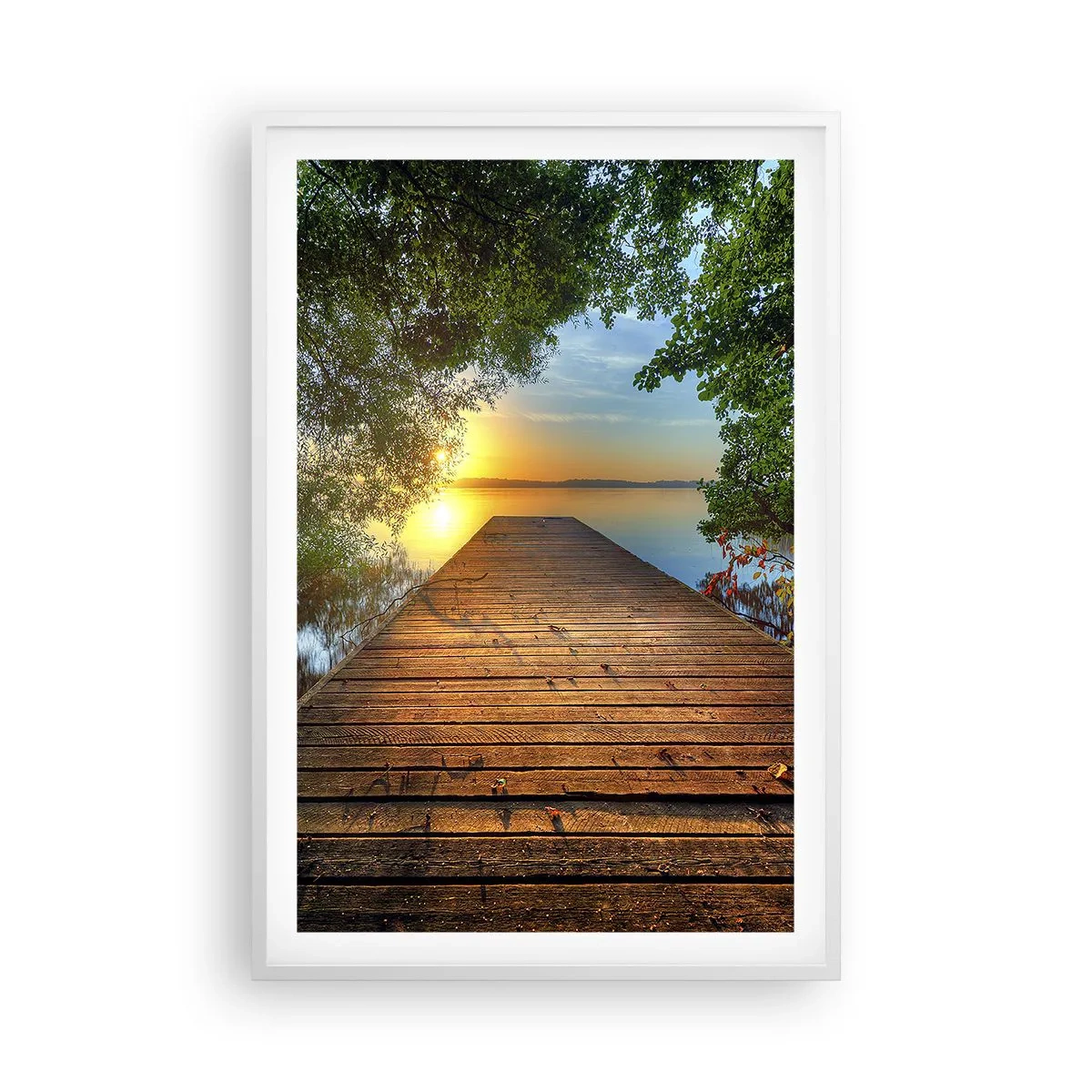 Poster in cornice bianca - Non avere fretta, siediti - 61x91 cm