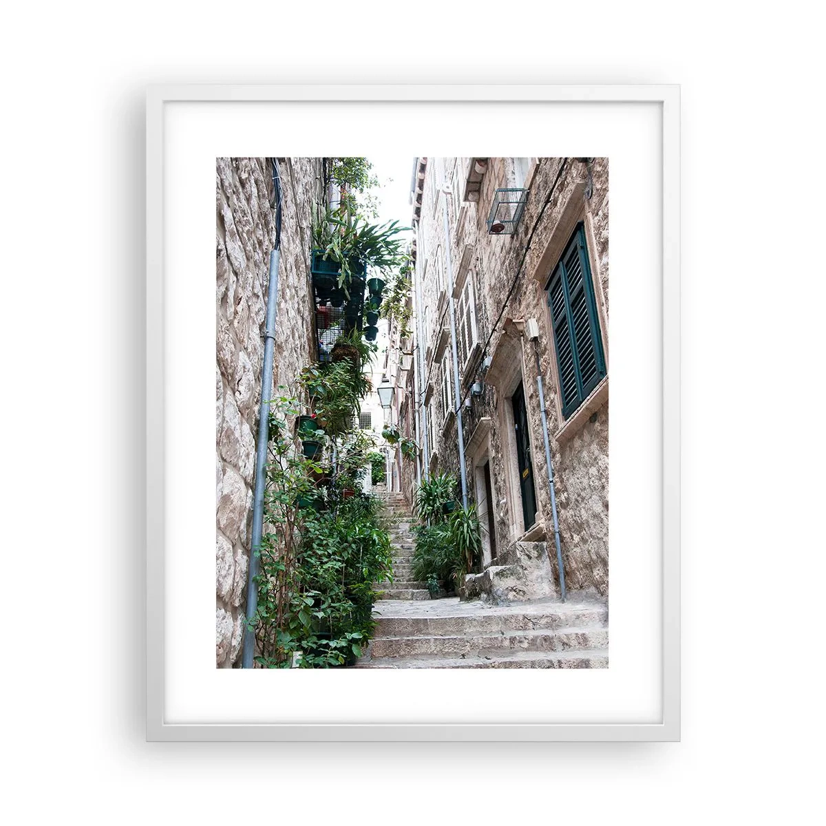 Poster in cornice bianca - Il fascino della città vecchia - 40x50 cm