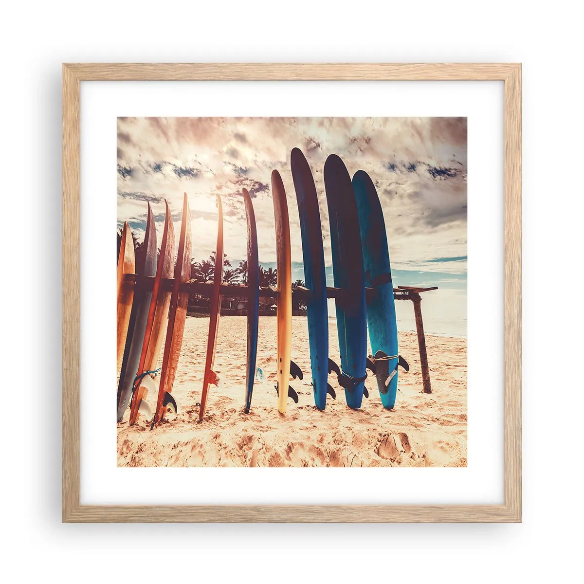 Poster in cornice rovere chiaro - Buonanotte, a domani - 40x40 cm