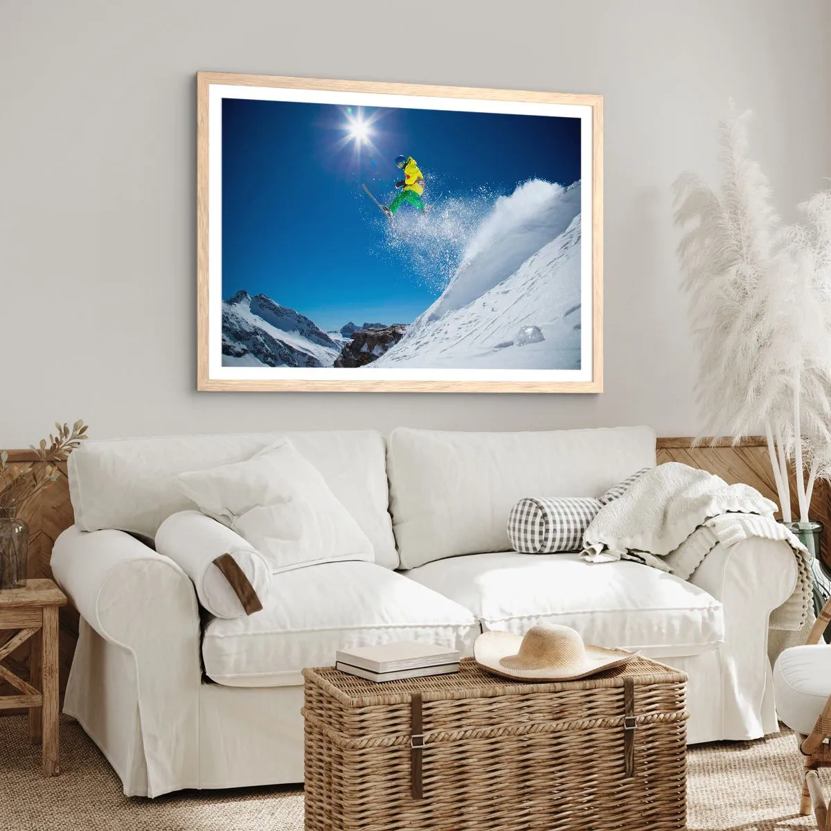 Poster in cornice rovere chiaro - Ballando con i monti - 100x70 cm