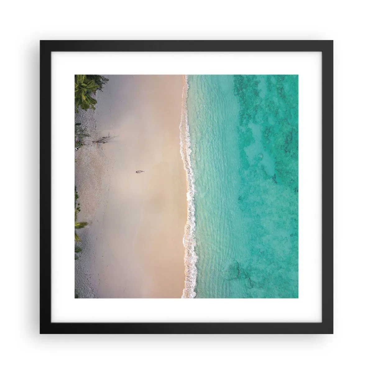 Poster in cornice nera - Spiaggia del paradiso - 40x40 cm