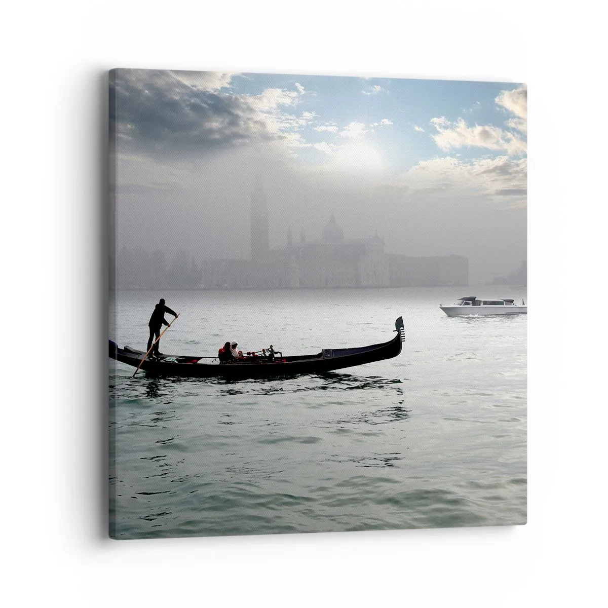 Quadro su tela - Stampe su Tela - Città magica di acqua e nebbia - 40x40 cm