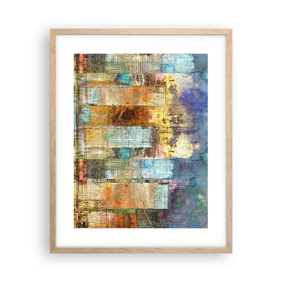 Poster in cornice rovere chiaro - Metropoli nel sole - 40x50 cm