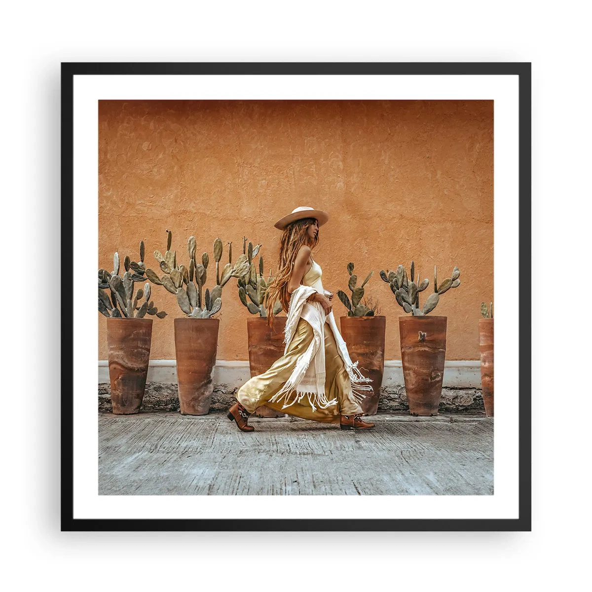 Poster in cornice nera - In stile hippy - 60x60 cm