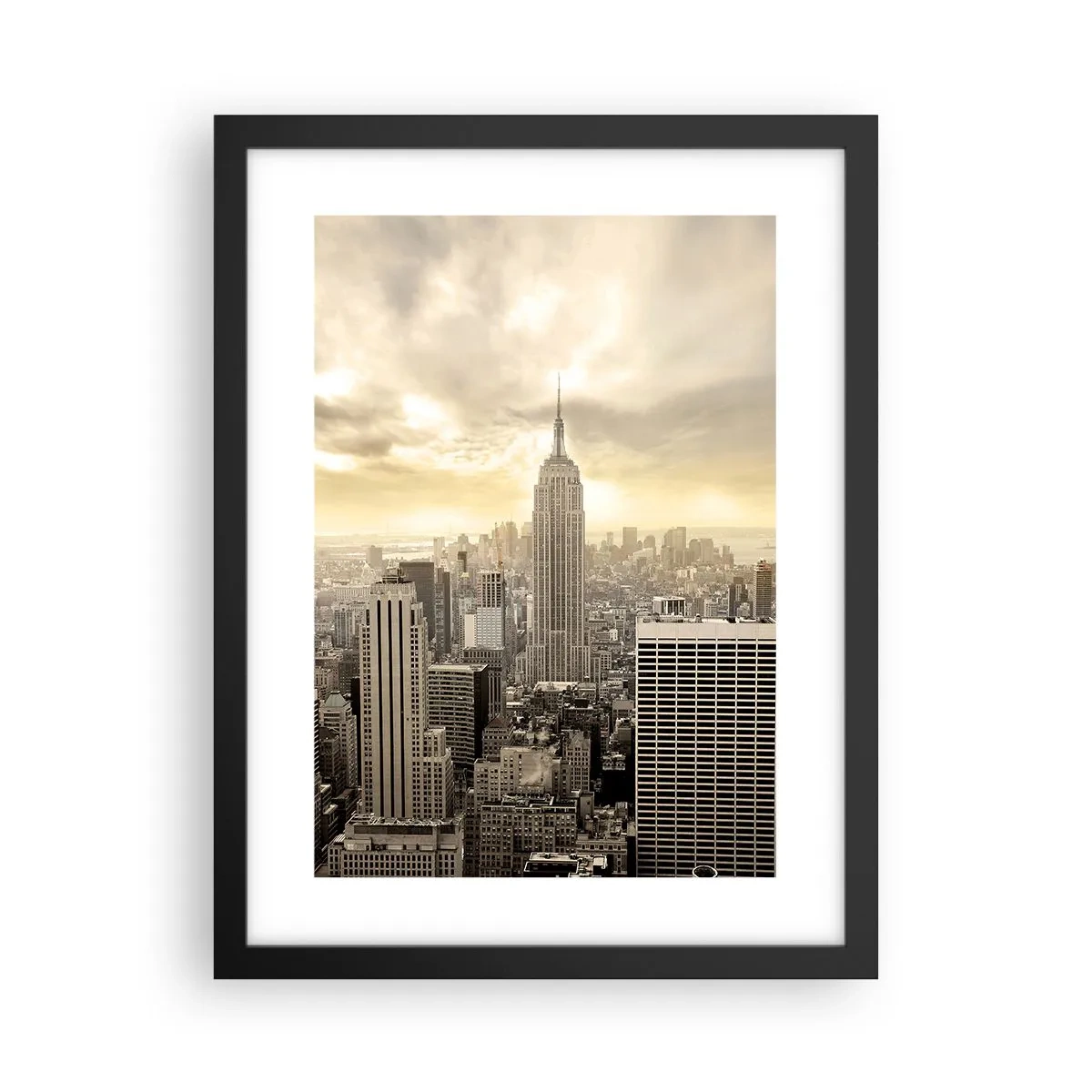 Poster in cornice nera - New York in grigio - 30x40 cm