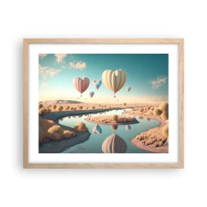 Poster in cornice rovere chiaro - L'amore permette di volare - 50x40 cm