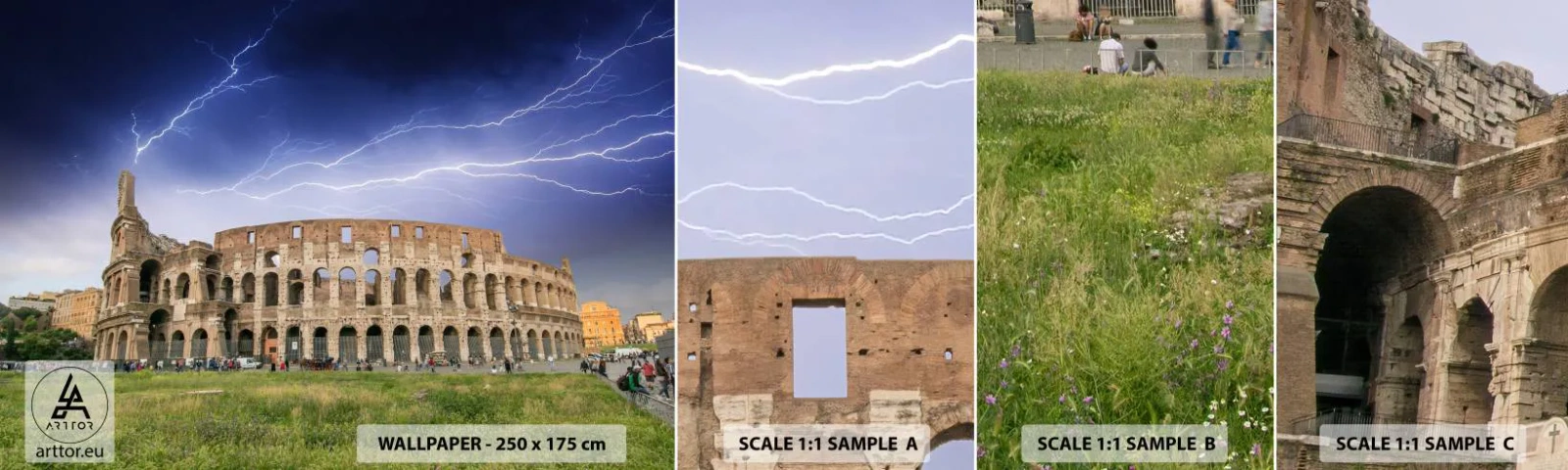 Campione Di Fotomurale Standard Eco - Arena di combattimenti - Architettura, Roma, Colosseo - 100x30 cm