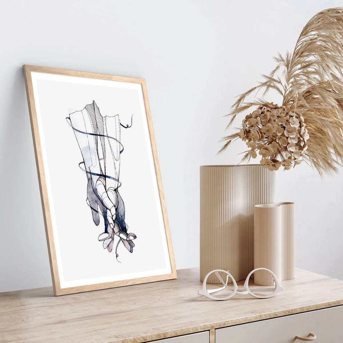 Poster in cornice rovere chiaro - Studio del tocco - 61x91 cm