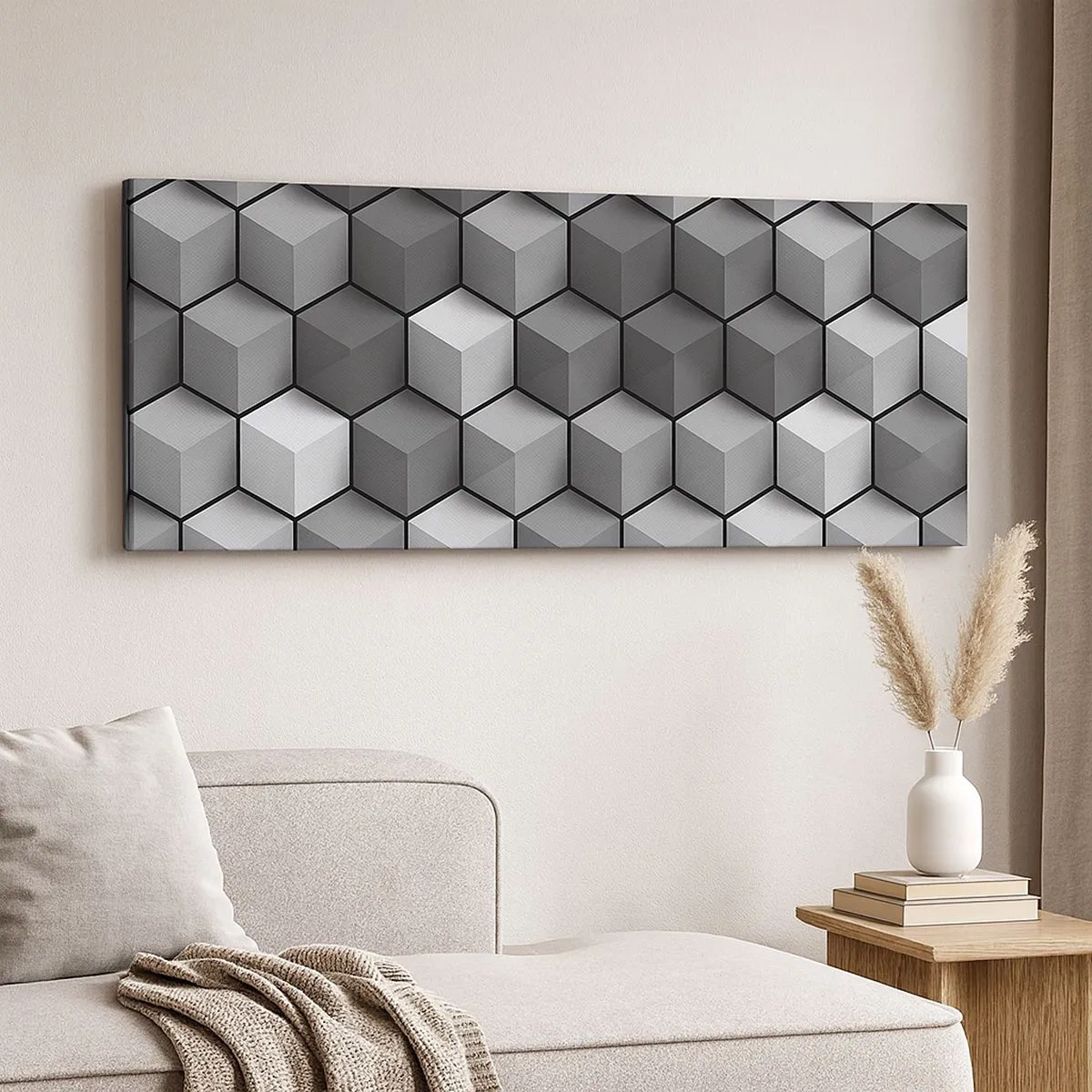 Quadro su tela - Stampe su Tela - Puzzle cubista - 100x40 cm