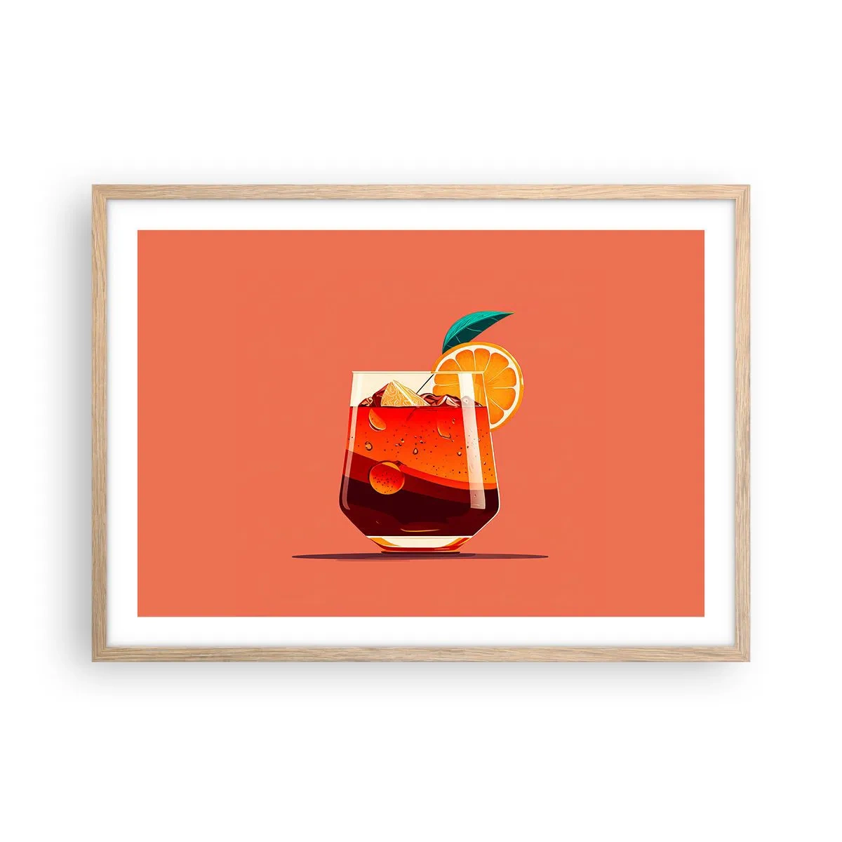 Poster in cornice rovere chiaro - Rinfresco estivo - 70x50 cm