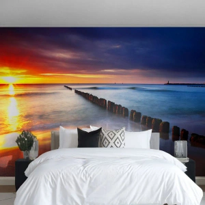 Fotomurali Autoadesivo Deluxe Sticker - Ascolta il silenzio - Paesaggio, Tramonto, Spiaggia - 250x175 cm