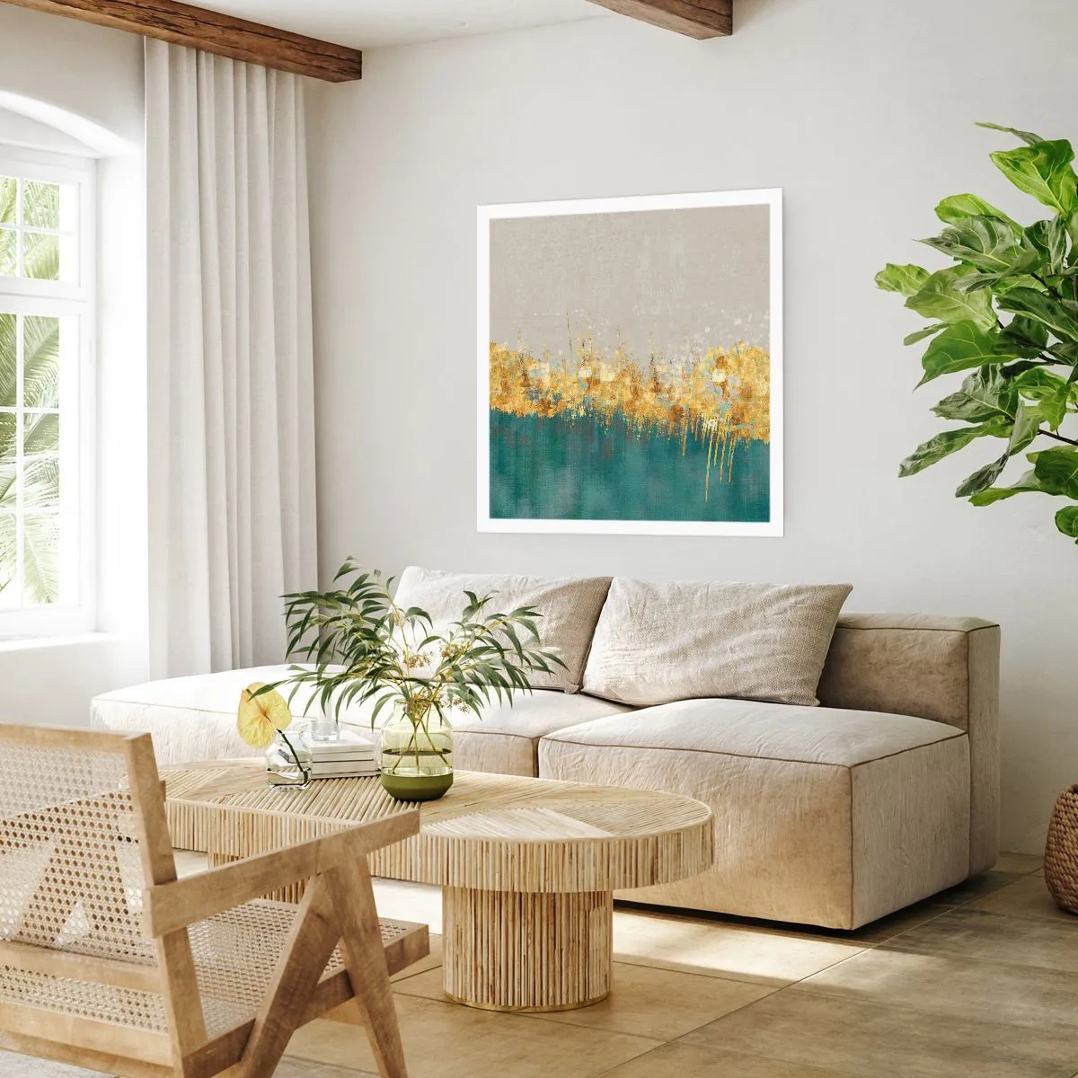 Poster - Confine dorato - 30x30 cm