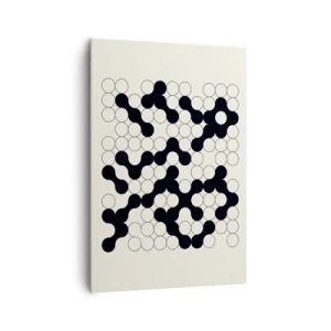 Quadro su tela - Stampe su Tela - Motivi in bianco e nero con cerchi su sfondo chiaro - 70x100cm - Gioco cinese: variazione - Decorazione murale moderna per soggiorno e camera da letto ARTTOR