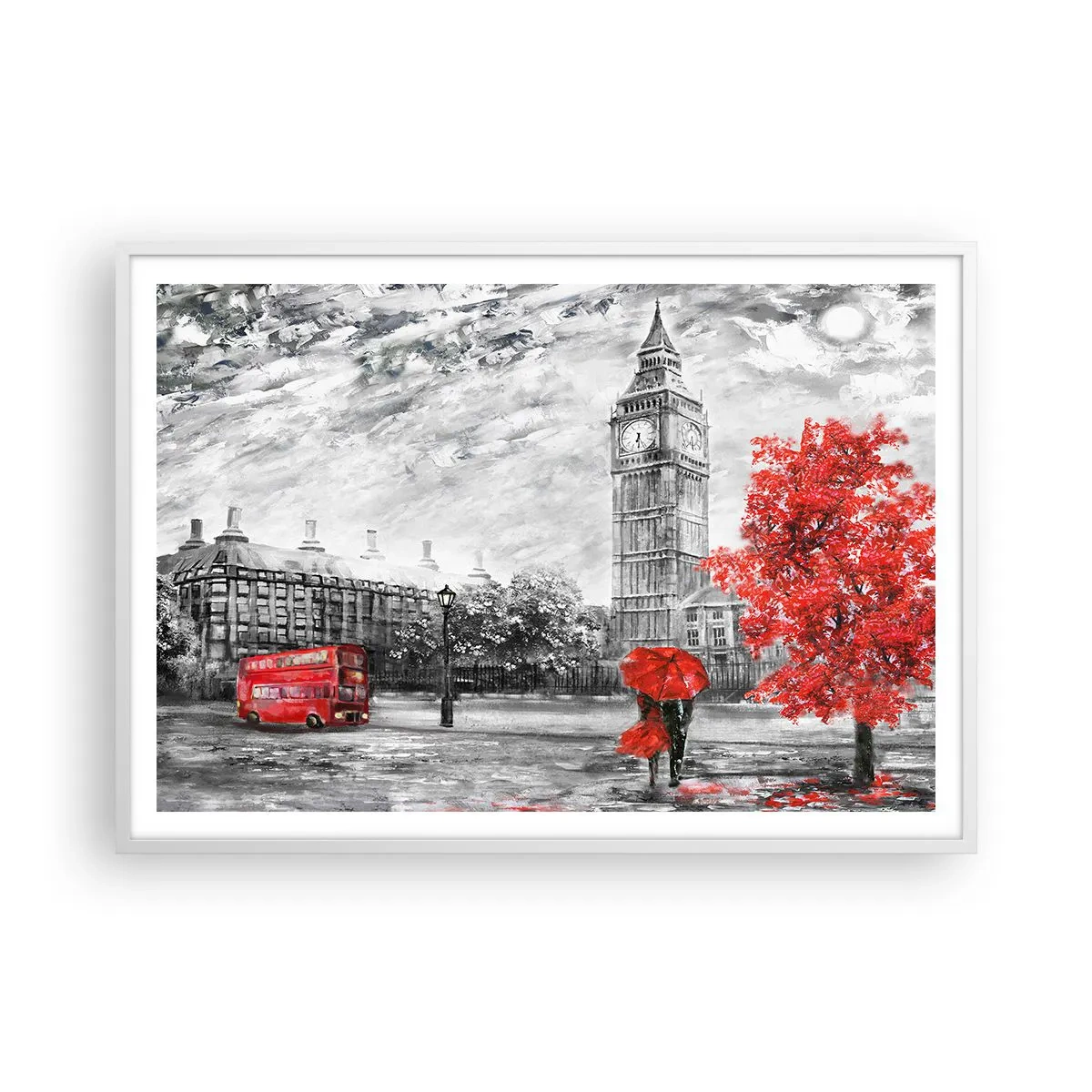 Poster in cornice bianca - Un giorno eccitante - 100x70 cm