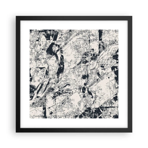 Poster in cornice nera - La compenetrazione degli opposti - 40x40 cm