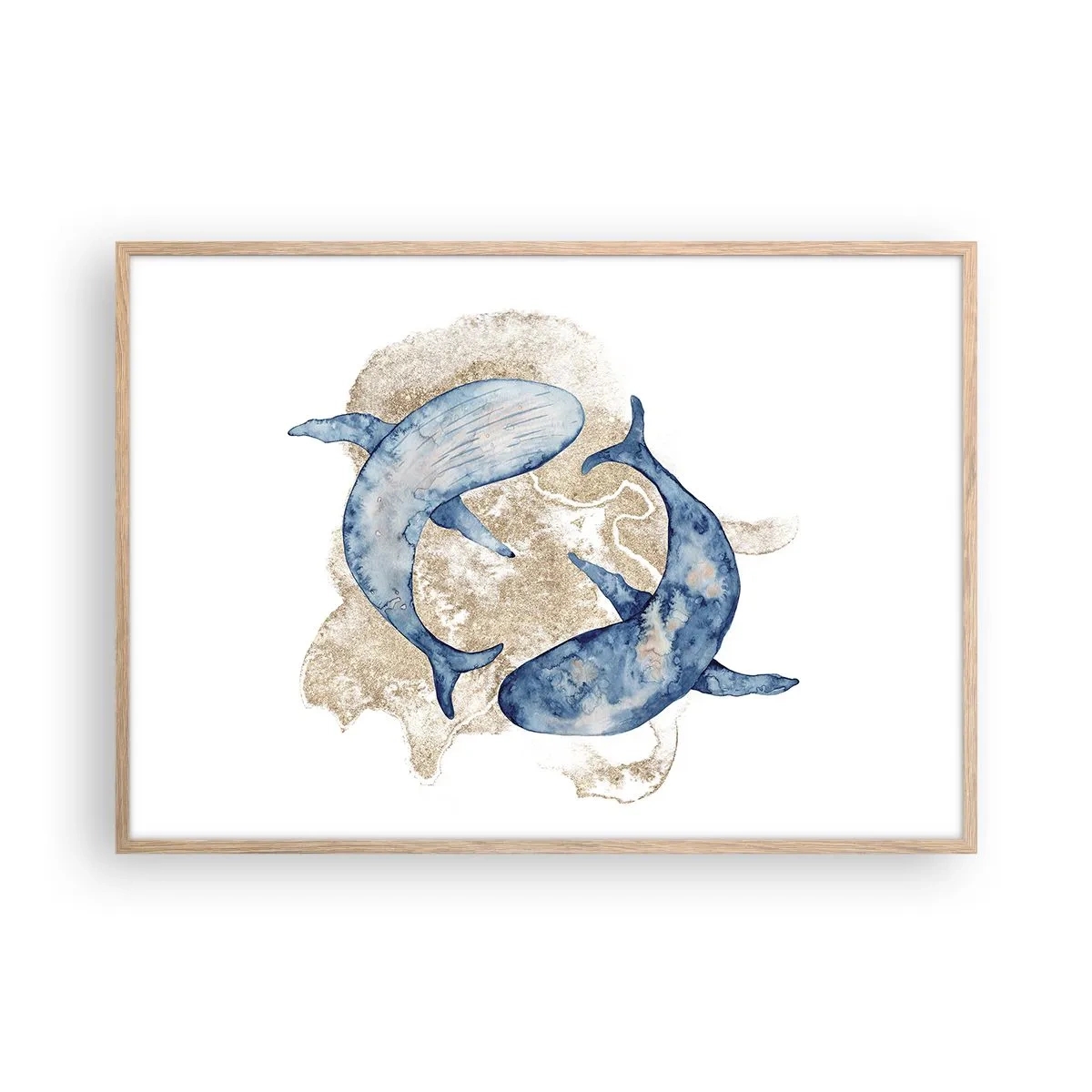 Poster in cornice rovere chiaro - Amicizia o amore? - 100x70 cm