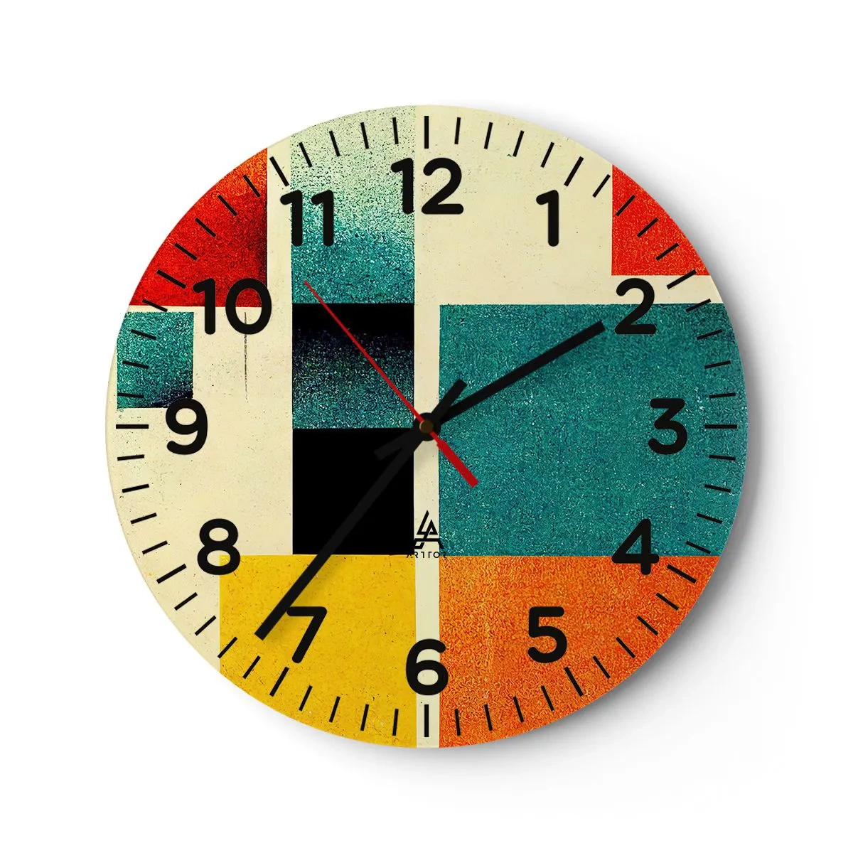 Orologio da parete - Orologio in Vetro - Astrazione geometrica: energia buona - 40x40 cm
