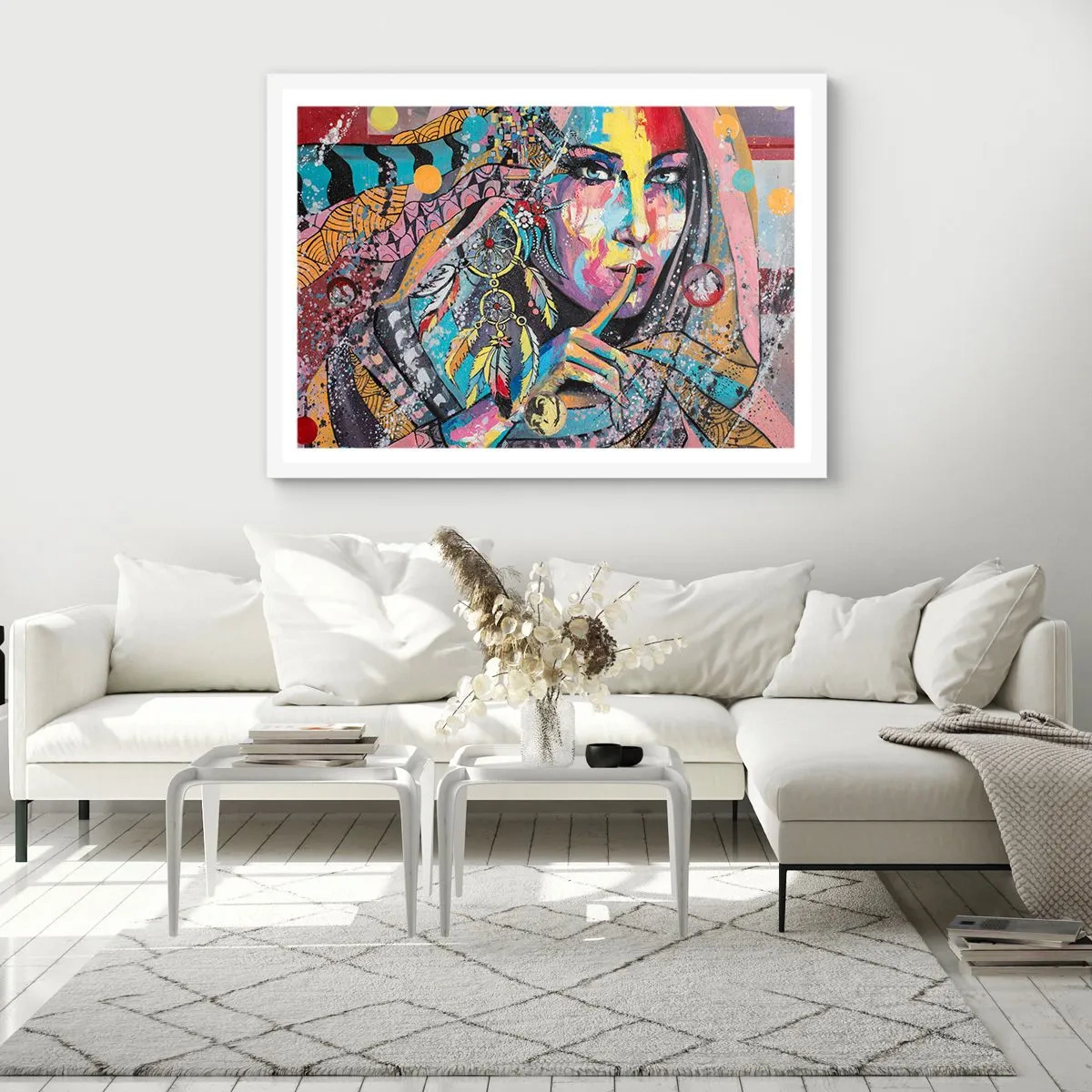 Poster in cornice bianca - Taci, finché capirai - 40x30 cm