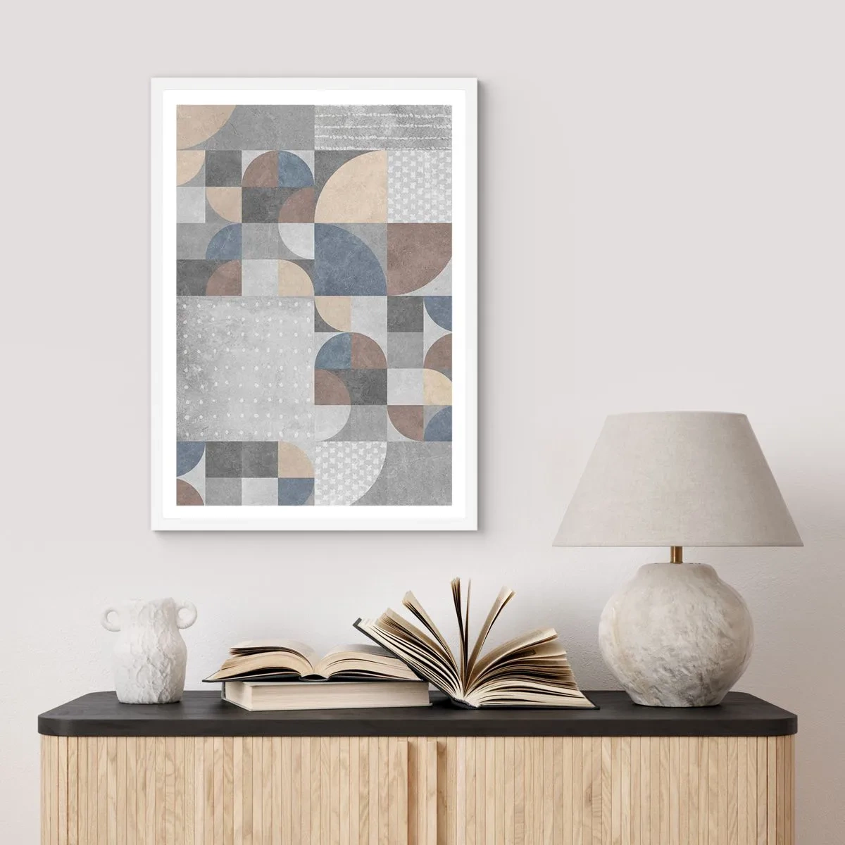 Poster in cornice bianca - Fantasia di ceramica - 40x50 cm