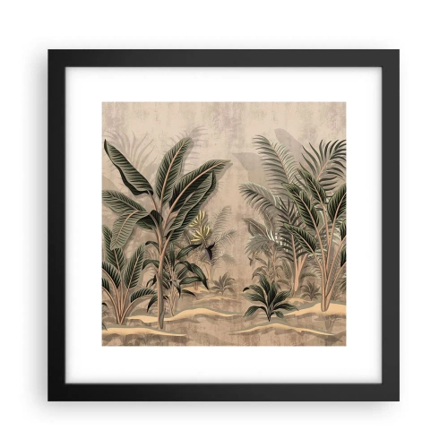 Poster in cornice nera - Incisione in stile coloniale - 30x30 cm