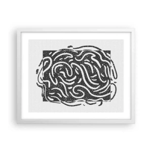 Poster in cornice bianca - Astrazione: la danza della gioia - 50x40 cm