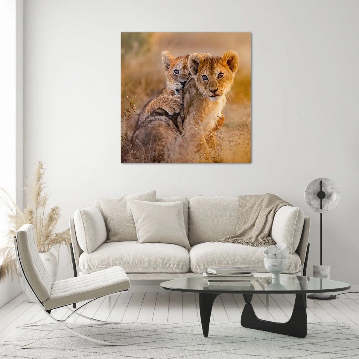 Quadro su vetro - Non disturbare! Giochiamo - 50x50 cm