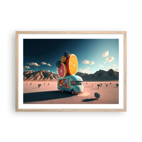 Poster in cornice rovere chiaro - Il sapore delle vacanze - 70x50 cm