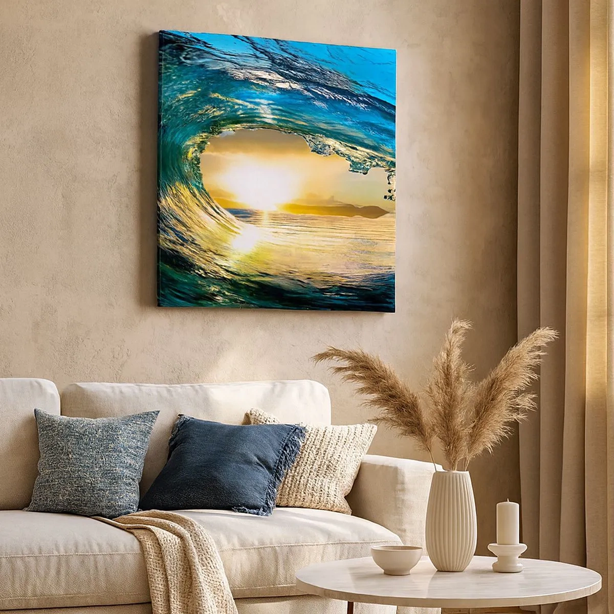 Quadro su tela - Stampe su Tela - Nel cristallo oro e smeraldo - 30x30 cm