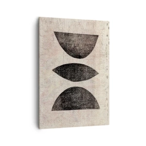 Quadro su tela - Stampe su Tela - Forme etniche in toni scuri su sfondo chiaro - 50x70cm - Astrazione etnica - Decorazione murale moderna per soggiorno e camera da letto ARTTOR