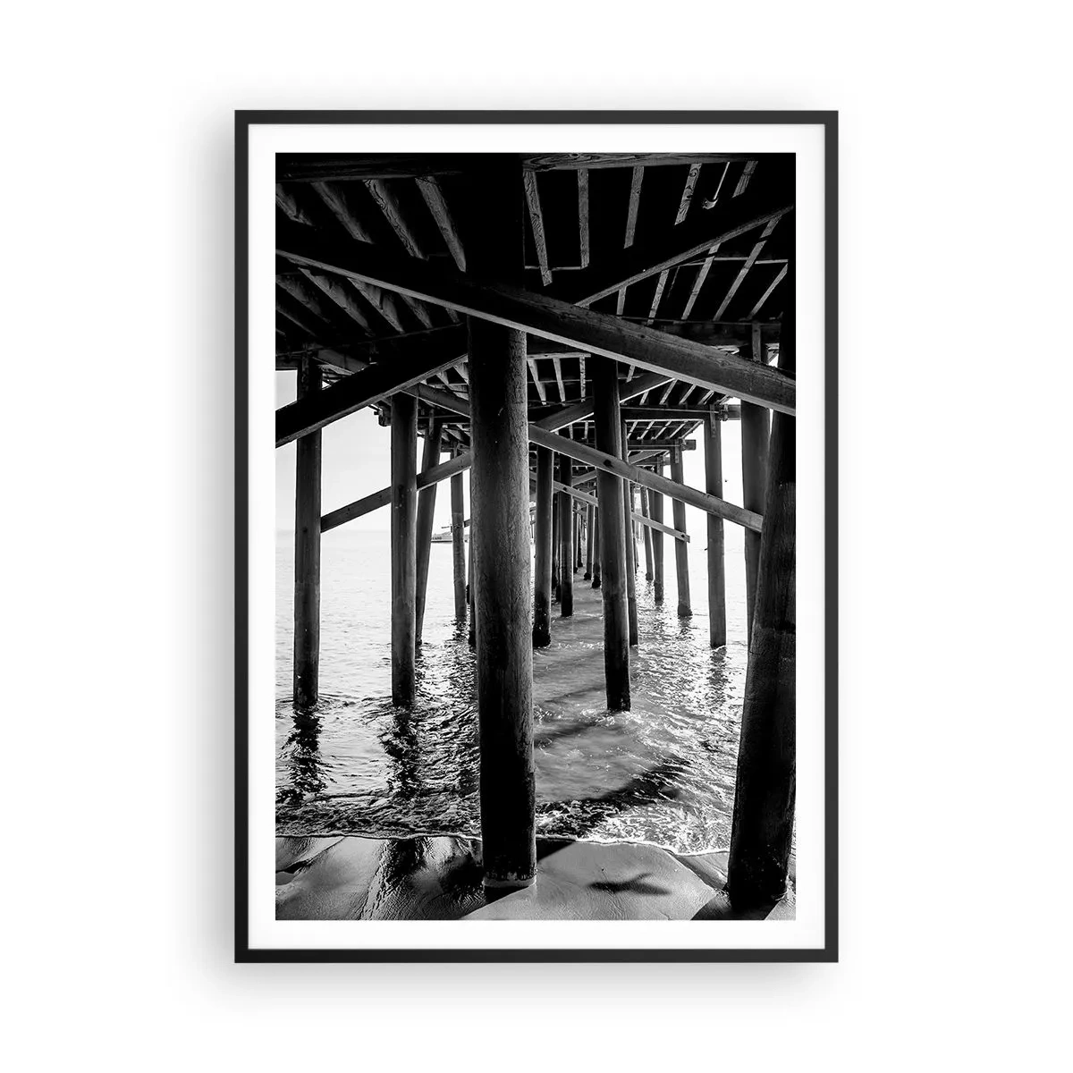 Poster in cornice nera - Nascondiglio in spiaggia - 70x100 cm