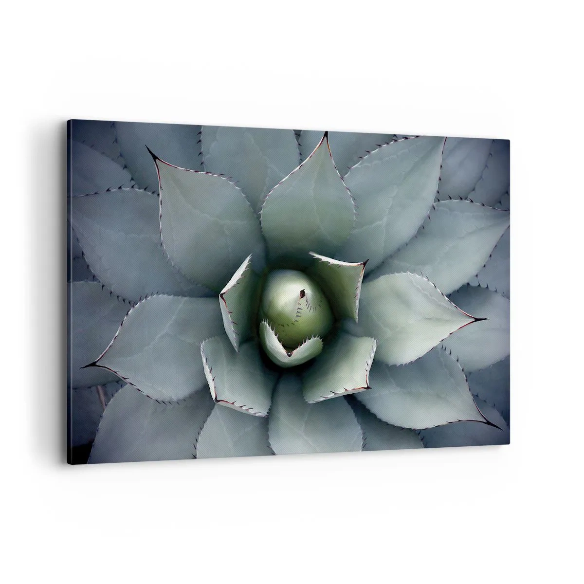 Quadro su tela - Stampe su Tela - Primo piano di una rosetta di agave in delicate tonalità di verde - 100x70cm - Adesca e minaccia - Decorazione murale moderna per soggiorno e camera da letto ARTTOR