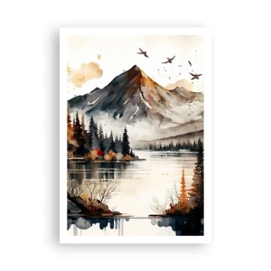 Poster - L'autunno dorato sui monti - 70x100 cm
